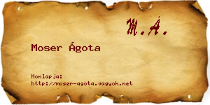Moser Ágota névjegykártya